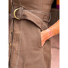 Sandee Sleeveless Lapel Self Belt Mini Dress - Brown