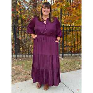 Emery Plus Ruffle Tiered Maxi Dress - Plum