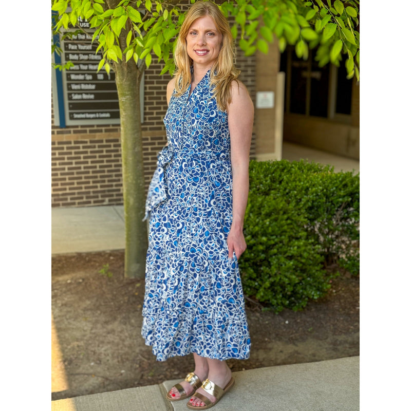 Jessica Sleeveless Midi Polo Dress - Navy