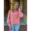 Dear John Trenton Crew Neck Long Sleeve Oversized Sweater - Terracotta