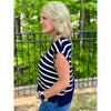 Bianca Stripe Print Sweater - Navy/Ivory