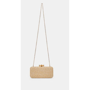 Dolce Vita Solace Box Clutch - Natural Woven Raffia