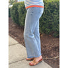 Risen High Rise Crop Straight Jeans - Light Wash