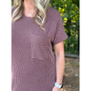 Aurora Ribbed Round Neck Dress - Chocolate