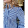 Sandy Striped Button Down Shirt - Blue