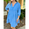 Emery Cotton Gauze Snow Wash Dress - Ocean Blue