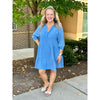 Emery Cotton Gauze Snow Wash Dress - Ocean Blue