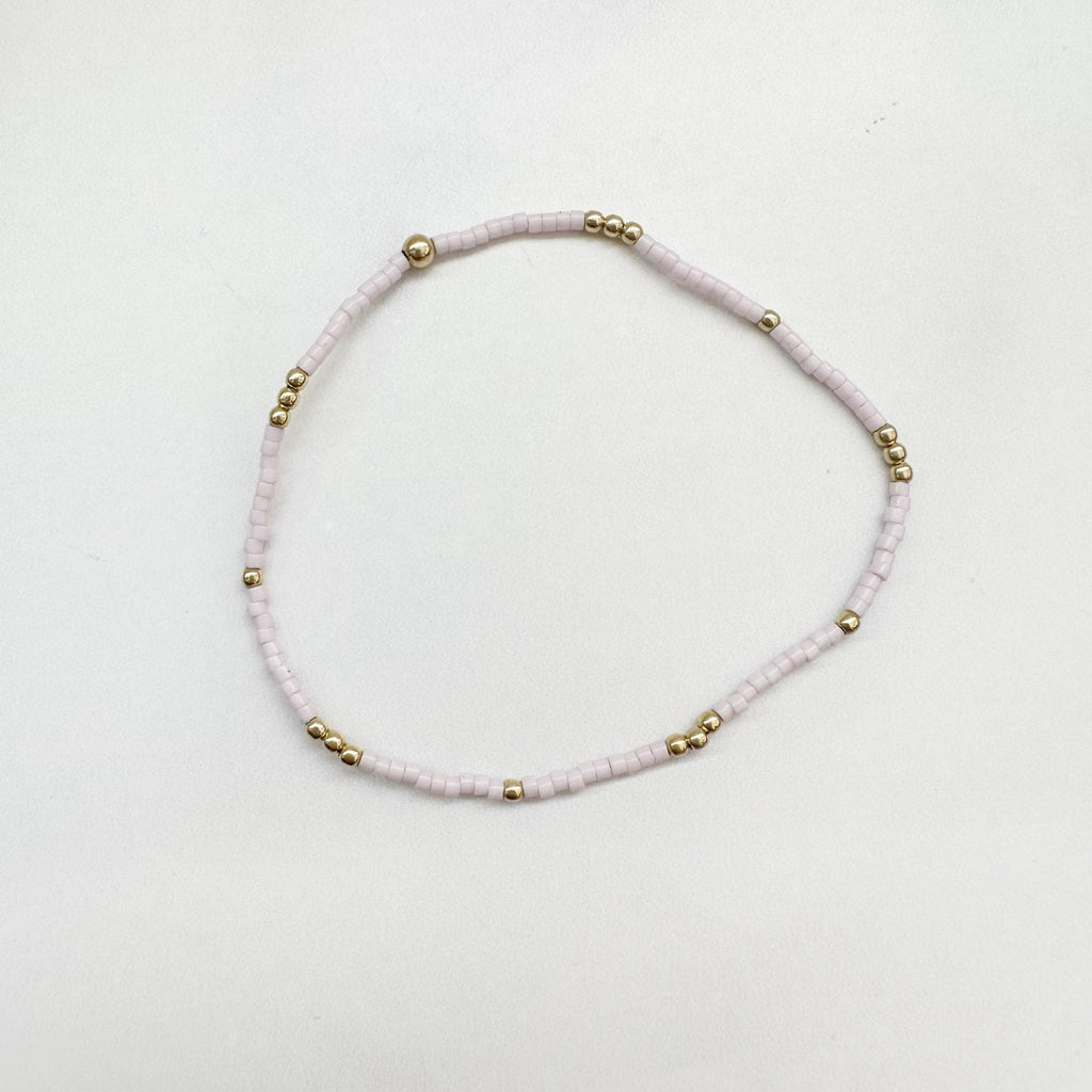 Erin Gray Newport Light Pink and Gold Filled Waterproof Bracelet - 2 mm