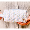 Essentials Quilted Cosmetic Pouch - Petal Parade Blue