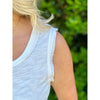Delilah Solid Knit Sleeveless Comfy Top - White