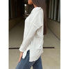 Meghan Soft Waffle V Neck Fine Gauge Sweater - Off White