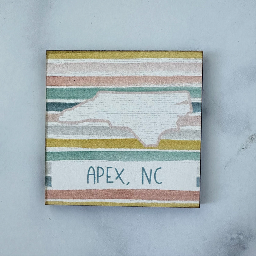 Watercolor Stripes State Magnet - Apex