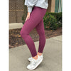 Venice Crossover Waist Leggings - Plum