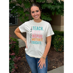 Teacher Life Graphic Tee - Natural