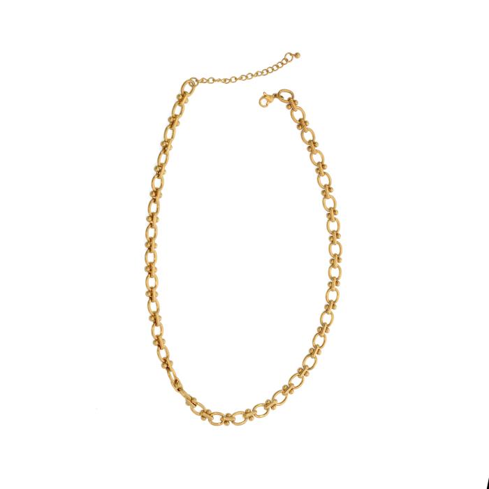 Mini Cable + Barbell Chain Necklace - Gold