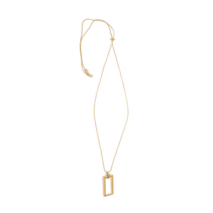 Rectangle Pendant Necklace - Matte Gold