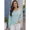 Grace and Lace Pleated Sleeve Top - Light Mint