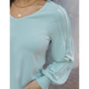 Grace and Lace Pleated Sleeve Top - Light Mint