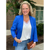 Grace and Lace Pocketed Fashion Blazer - Royal Blue