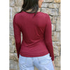 Grace and Lace Modal V-Neck Long Sleeve Tee - Red