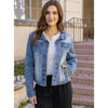 Grace and Lace Soft Wash Denim Jacket - Mid Wash