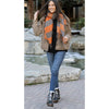 Grace and Lace Chevron Scarf - Grey/Orange - One Size