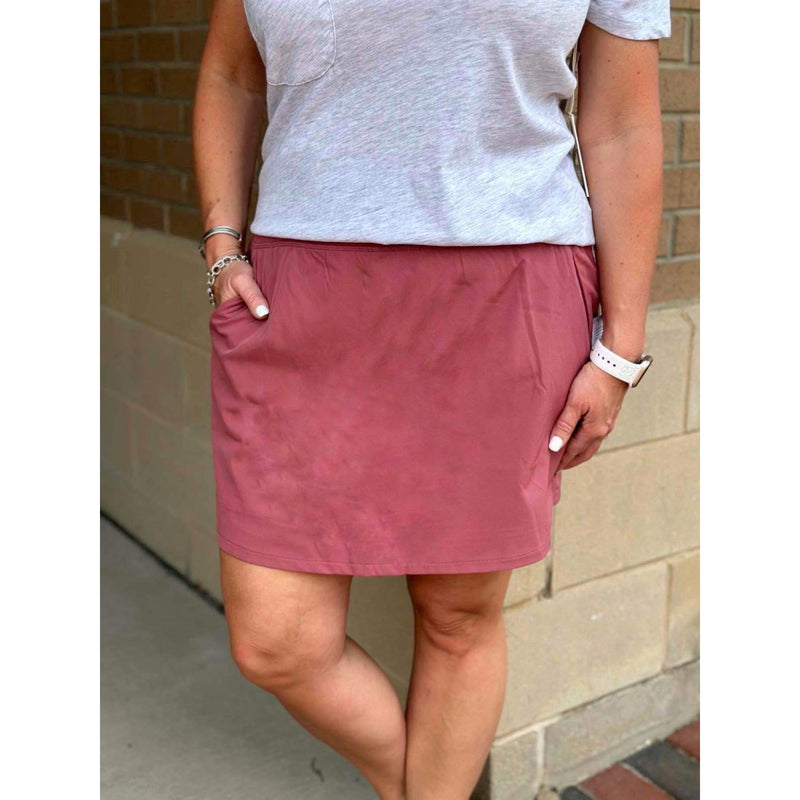 Grace and Lace Everyday Athletic Skort - Dried Rose - FINAL SALE