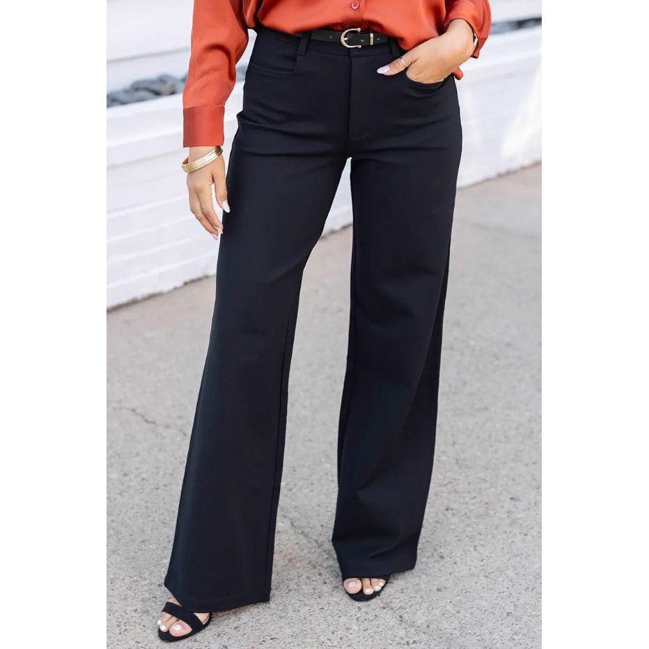 Grace and Lace Fab-Fit Work Pant - Wide Leg - Black