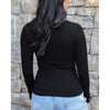 Grace and Lace Hip Length Scoop Neck Long Sleeve Brami - Black