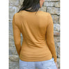 Grace and Lace Modal V-Neck Long Sleeve Tee - Mustard