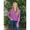 Grace and Lace Vintage Washed Quarter Zip Hoodie - Washed Purple