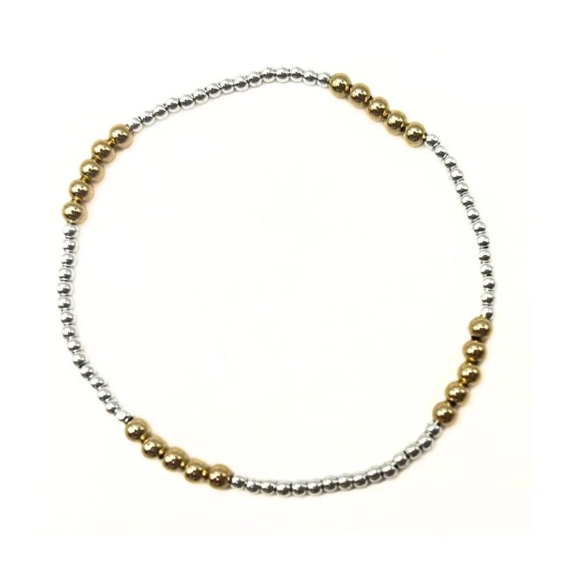 Erin Gray The Hamptons Mix 2 x 3 Sterling Silver + 14k Gold Filled Waterproof Bracelet