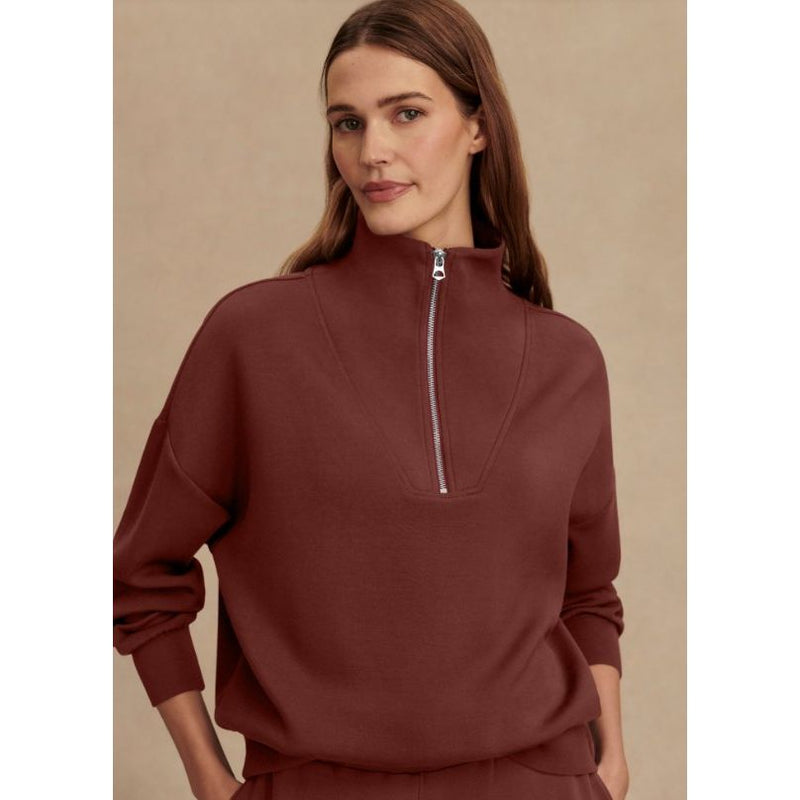 Hawley Half Zip Sweat - Cinnamon