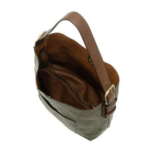 Roanoke Classic Hobo Handbag - Dark Basil/Coffee