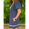 Marley Embroidered Detail Mini Dress - Navy