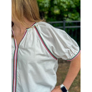 Stacey Stitch Detailed Blouse - White