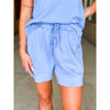 Greta Elastic Waist Shorts - Blue