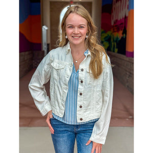 Shea Lightweight Denim Jacket - White