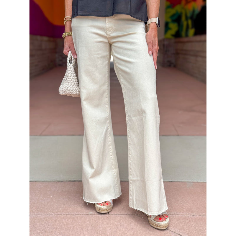 Dear John Fiona High Rise Wide Leg Jeans - Wheat