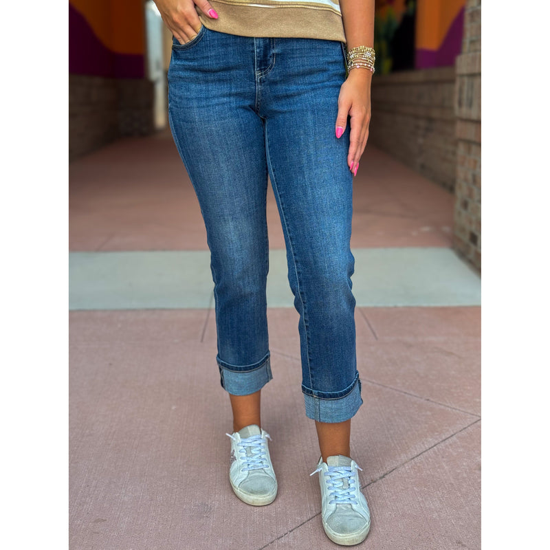 Liverpool Marley Girlfriend Cuffed Eco Jeans - Rushland