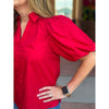 Adah Bubble Sleeve Blouse - Fairy Red