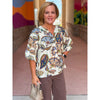 Willa Paisley Puff Sleeve Top - Cream