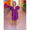 Aubrey Short Puff Sleeve Dress - Plum