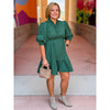 Jennapher Ruffle Trim Textured Dress - Palm Green