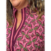 Kelsie Plus Abstract Pattern Short Puff Sleeve Top - Wine