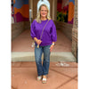 Vienna Peasant Sleeve Sweatshirt - Purple