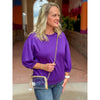 Vienna Peasant Sleeve Sweatshirt - Purple