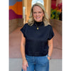 Shannon Mock Neck Knit Top - Black