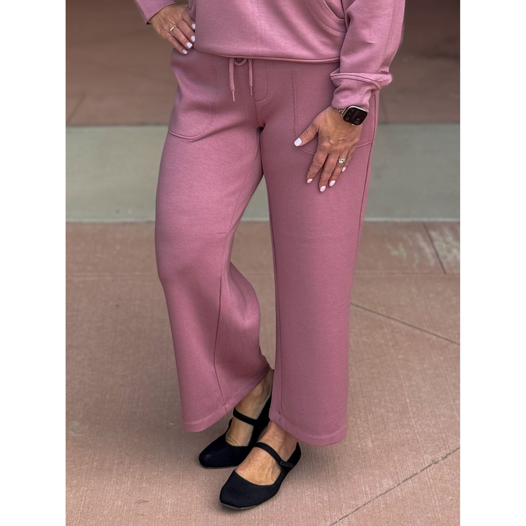 Liverpool Cloud9 Pull On Wide Leg Crop Trouser - Dried Lavender
