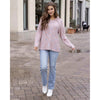 Grace and Lace Cloud Ribbed Hoodie - Blush Mélange
